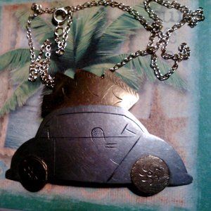 Cool vintage VW Beetle Brooch/Necklace